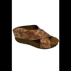 Hee Leather Printed Wedge Sandals Pieces 5 - Medium